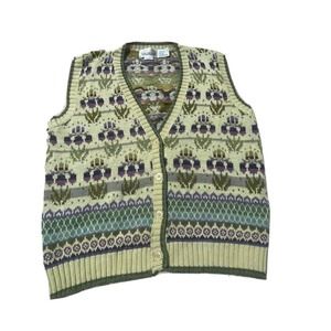 VINTAGE The Import Workshop Vest Flowers sz M HTF